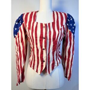 Roughrider by Circle T Vintage American Flag Western Corset Small USA